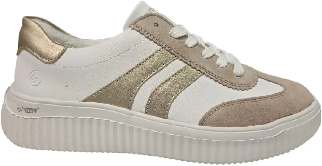 Remonte D3E00-80 Sneakers - Wit/Beige/Goud - 44