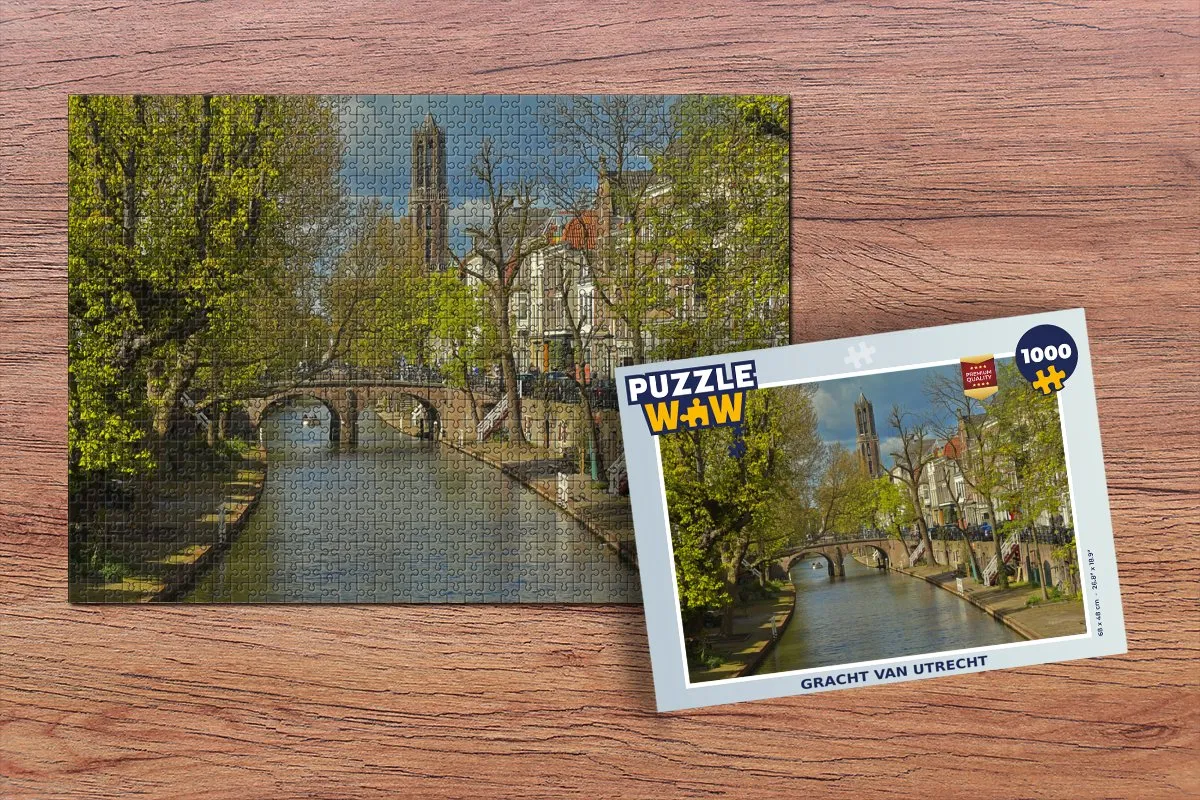 PuzzleWow Utrecht Brug Water Legpuzzel 1000 Stuks - Multicolor