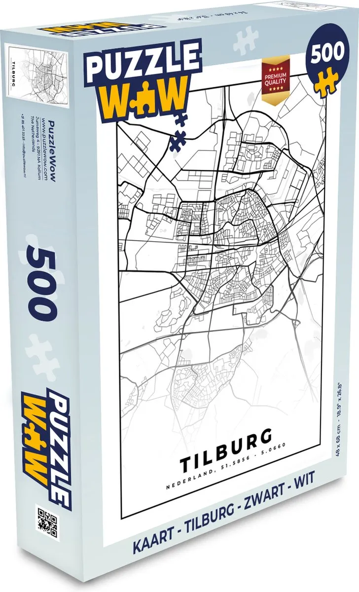 PuzzleWow Tilburg Legpuzzel 500 Stuks - Multicolor