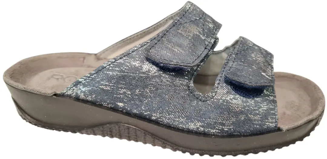 Rohde Blauwe Leren Dames Slippers