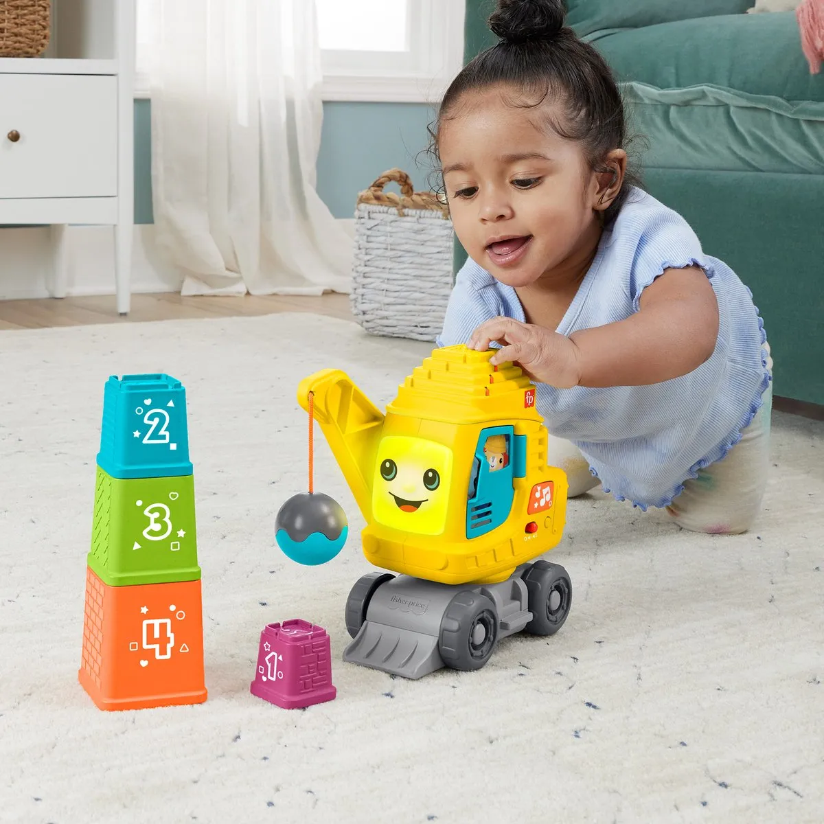 Fisher Price Count & Stack Crane JFF16 - Meerkleurig - afbeelding 3 van 6