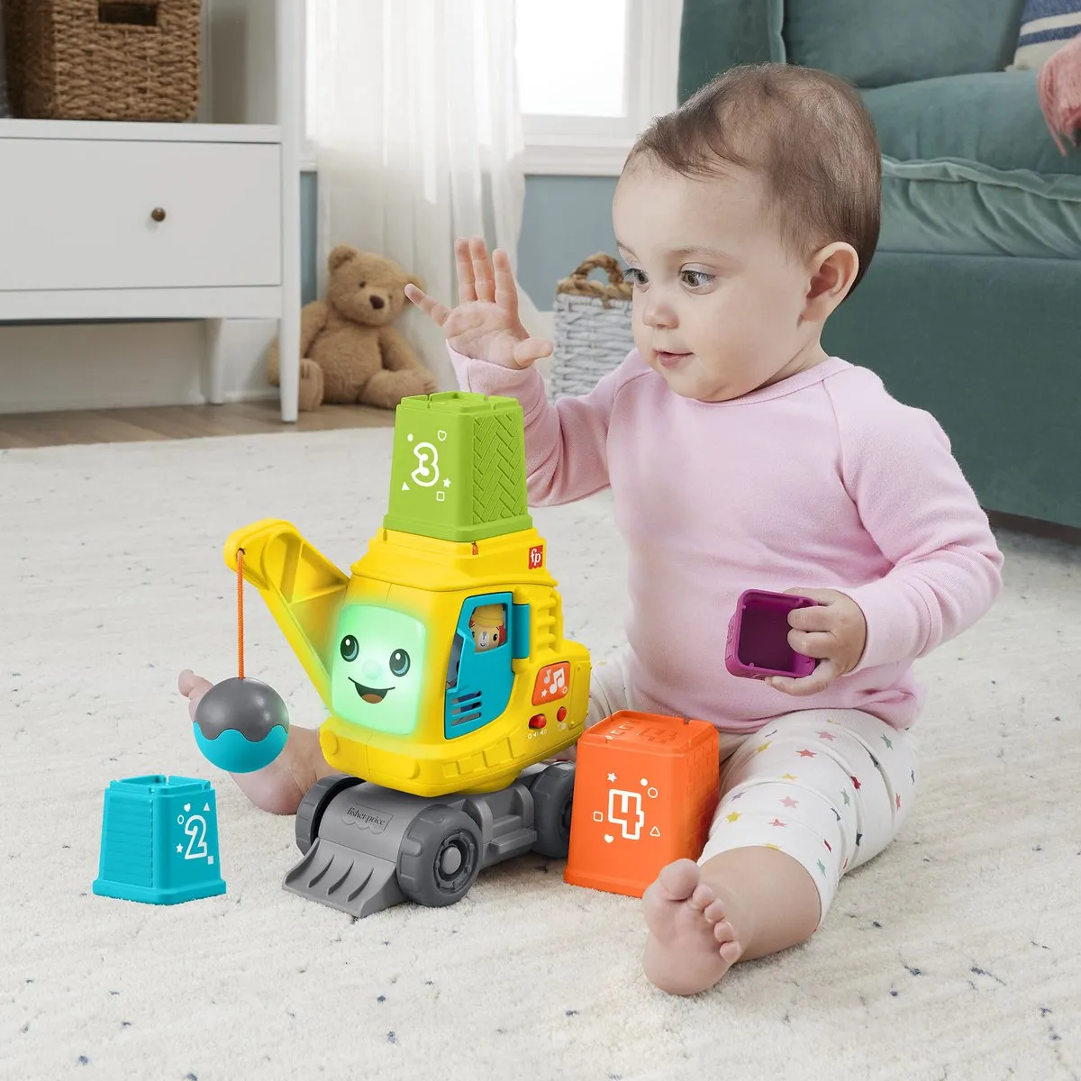 Fisher Price Count & Stack Crane JFF16 - Meerkleurig - afbeelding 4 van 6