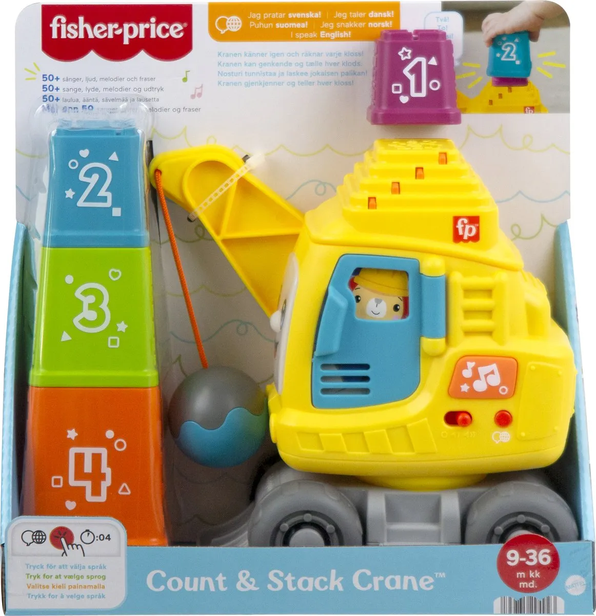 Fisher Price Count & Stack Crane JFF16 - Meerkleurig - afbeelding 2 van 6