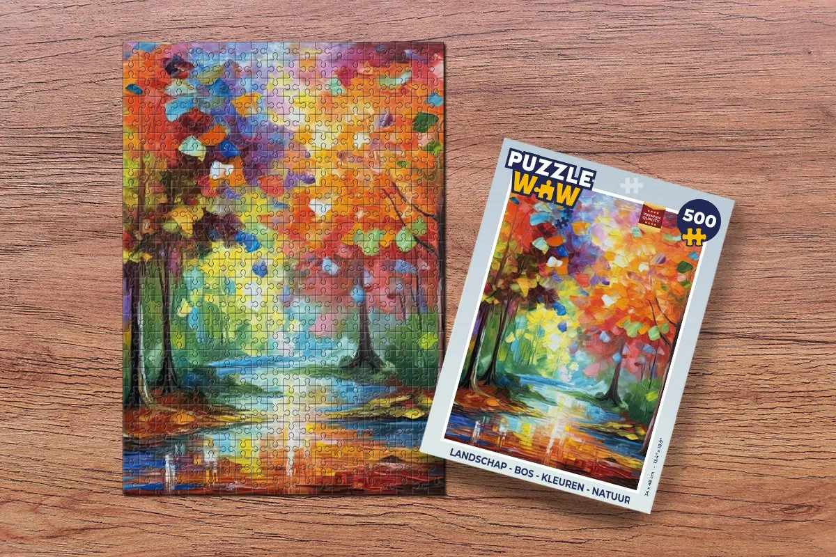 PuzzleWow Bos Landschap Legpuzzel 500 Stuks - Multicolor