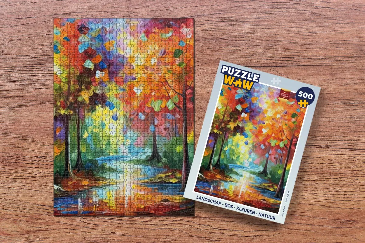 PuzzleWow Bos Landschap Legpuzzel 500 Stuks - Multicolor