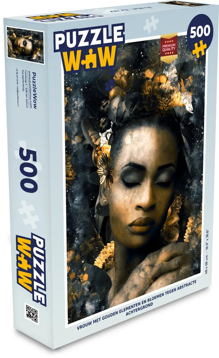 PuzzleWow Bloemen Vrouw Abstract Legpuzzel 500 Stuks - Multicolor
