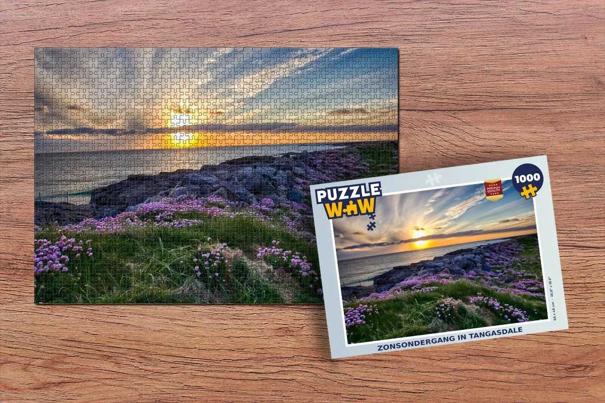 PuzzleWow Zonsondergang in Tangasdale Legpuzzel 1000 Stuks - Multicolor