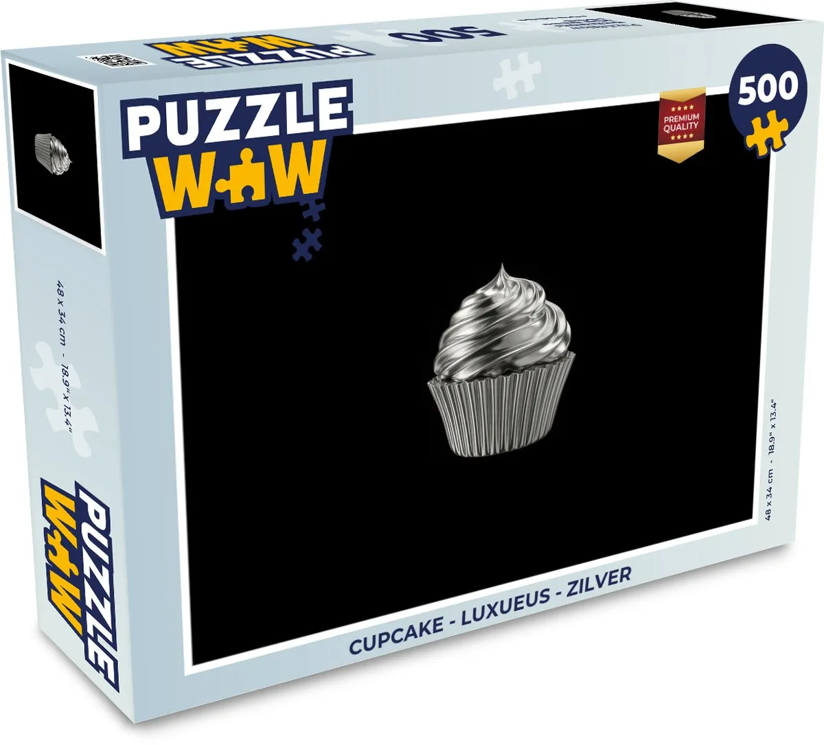 PuzzleWow Cupcake Legpuzzel 500 Stuks - Zilver