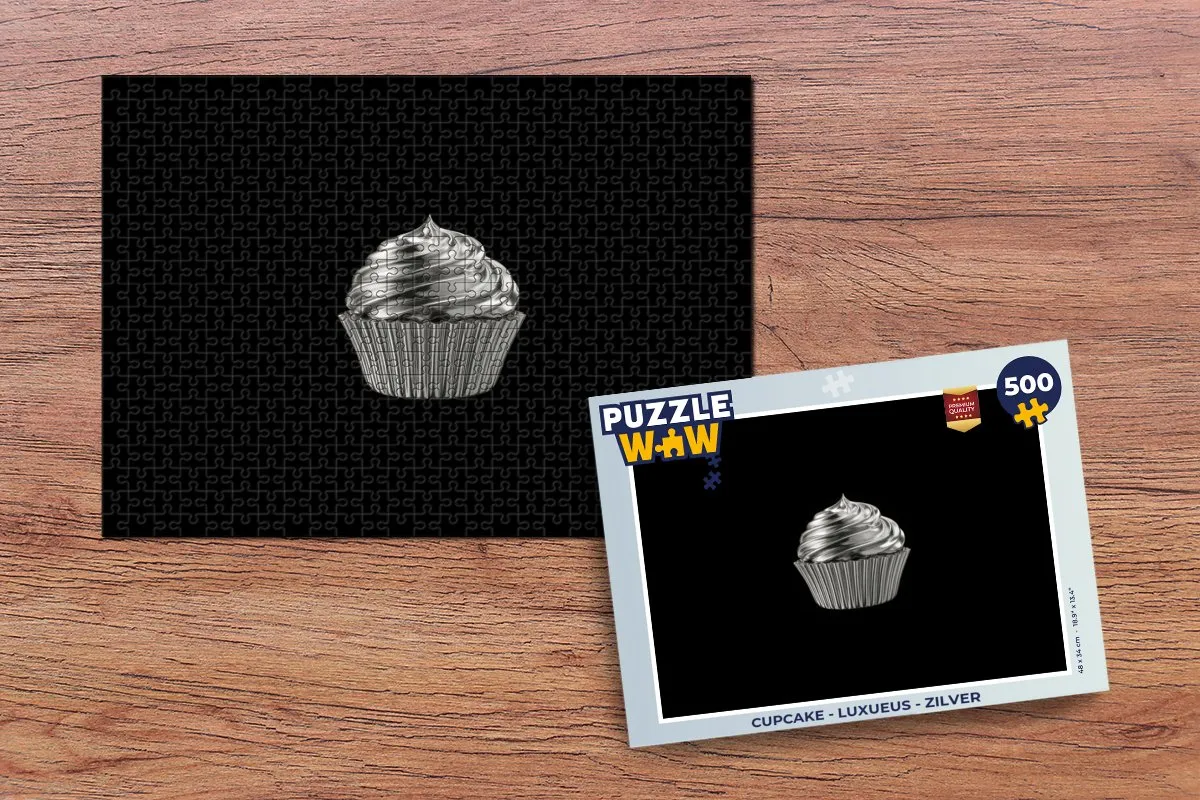 PuzzleWow Cupcake Legpuzzel 500 Stuks - Zilver