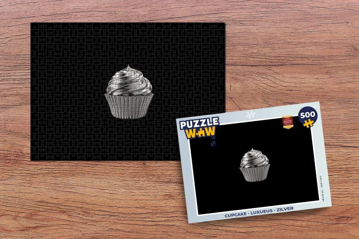 PuzzleWow Cupcake Legpuzzel 500 Stuks - Zilver