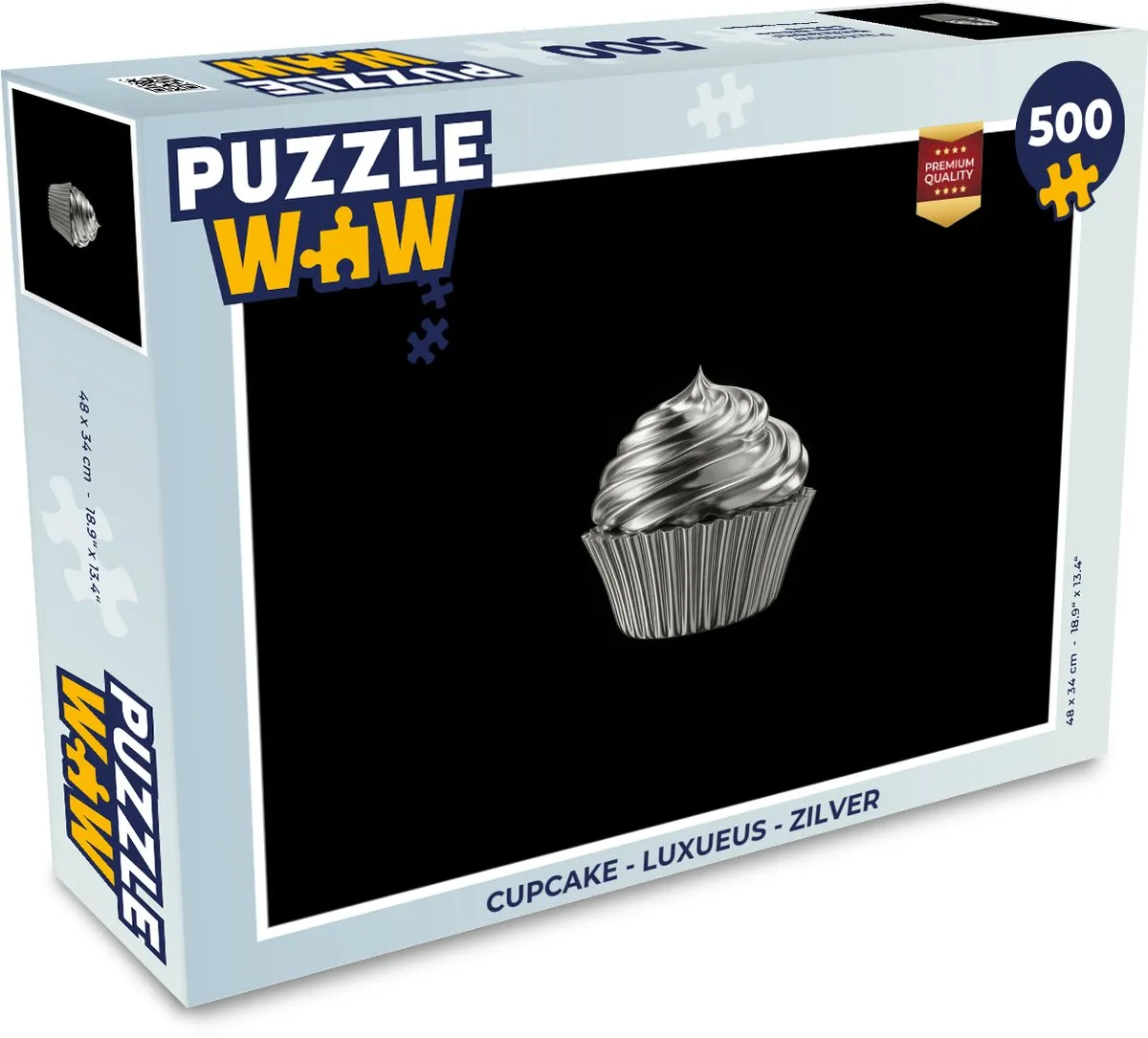 PuzzleWow Cupcake Legpuzzel 500 Stuks - Zilver