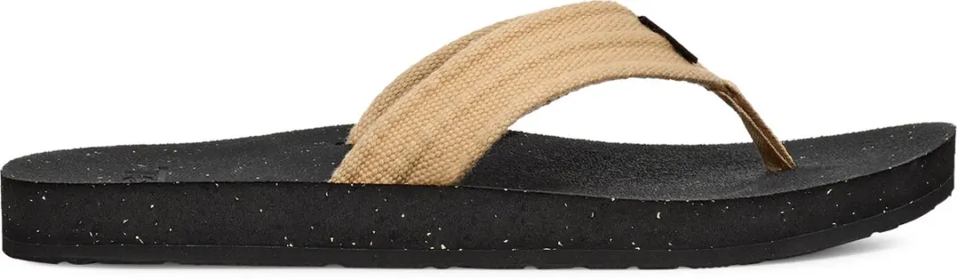 Teva Reflip Canvas Heren Slippers - Zwart/Beige - 40.5
