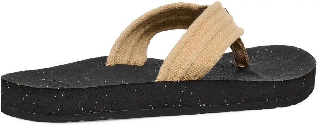 Teva Reflip Canvas Heren Slippers - Zwart/Beige - 40.5