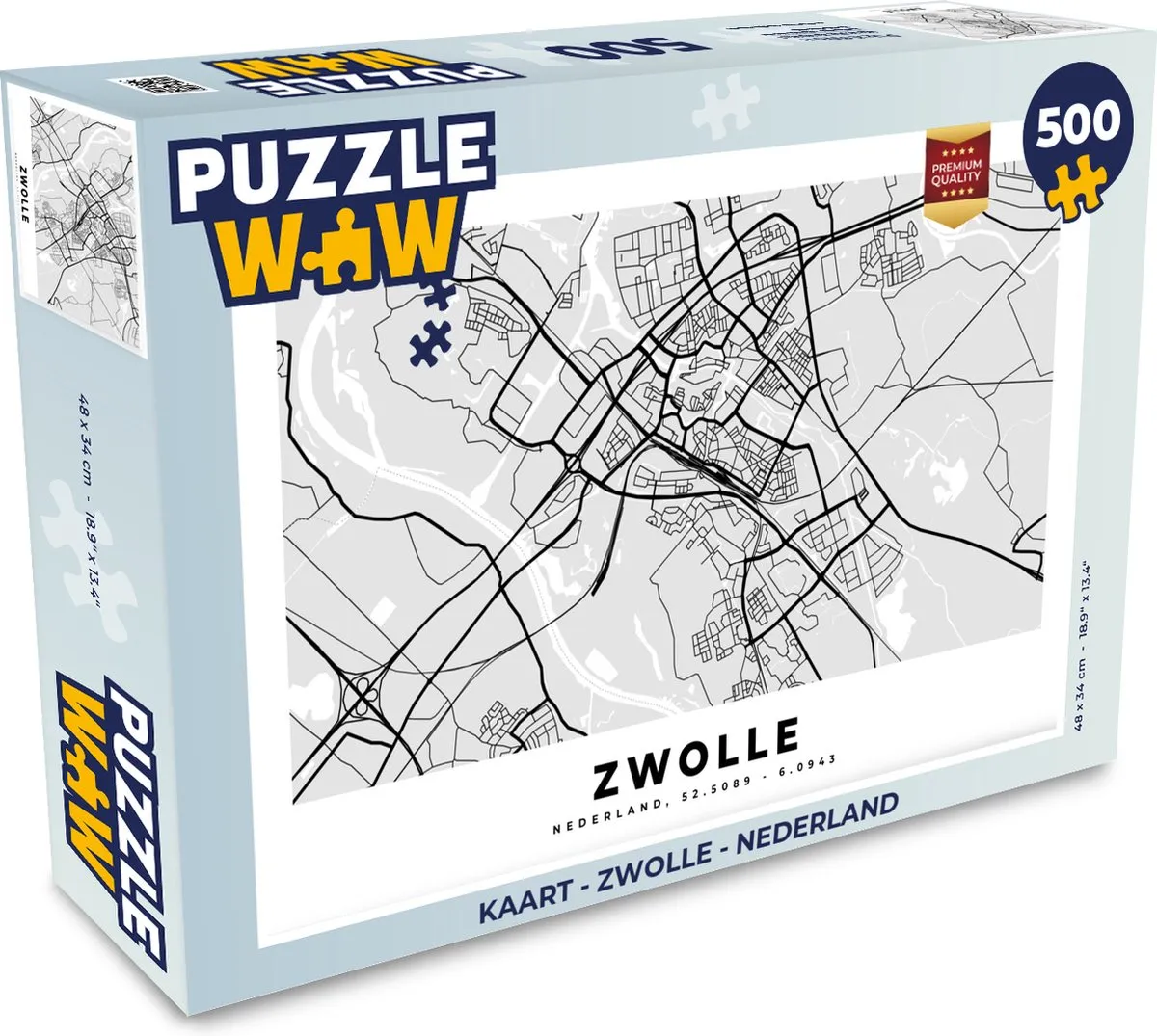 PuzzleWow Zwolle Legpuzzel 500 Stuks - Multicolor