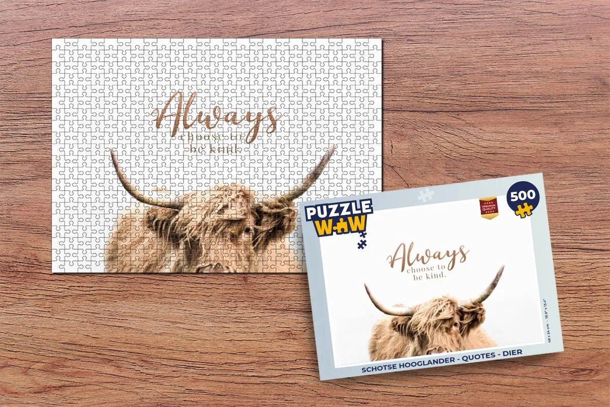PuzzleWow Schotse Hooglander Quotes Legpuzzel 500 Stuks - Multicolor