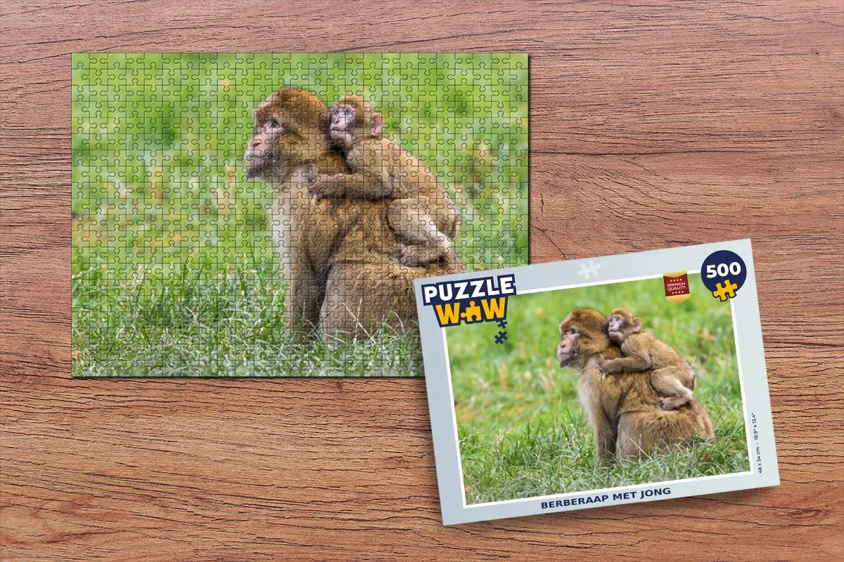 PuzzleWow Legpuzzel Aap 500 Stuks - Multicolor