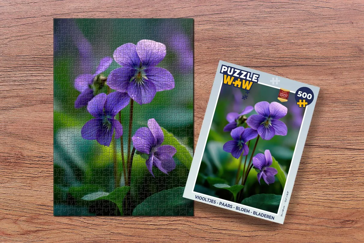 PuzzleWow Viooltjes Legpuzzel 500 Stuks - Paars