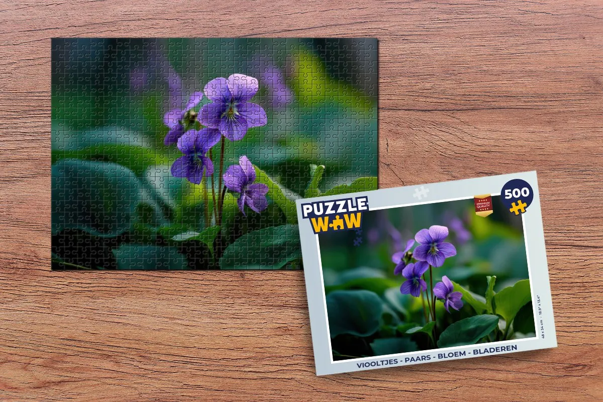 PuzzleWow Viooltjes Legpuzzel 500 Stuks - Paars