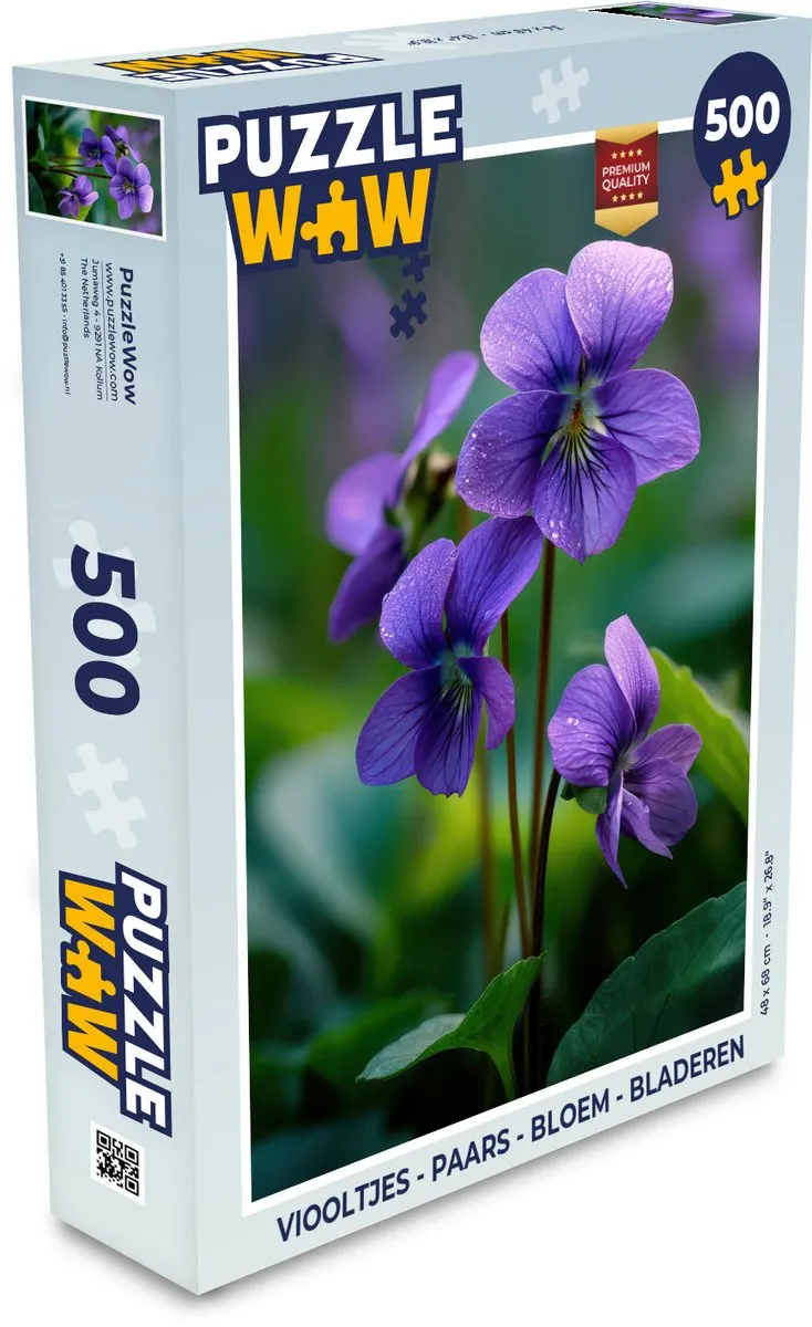 PuzzleWow Viooltjes Legpuzzel 500 Stuks - Paars