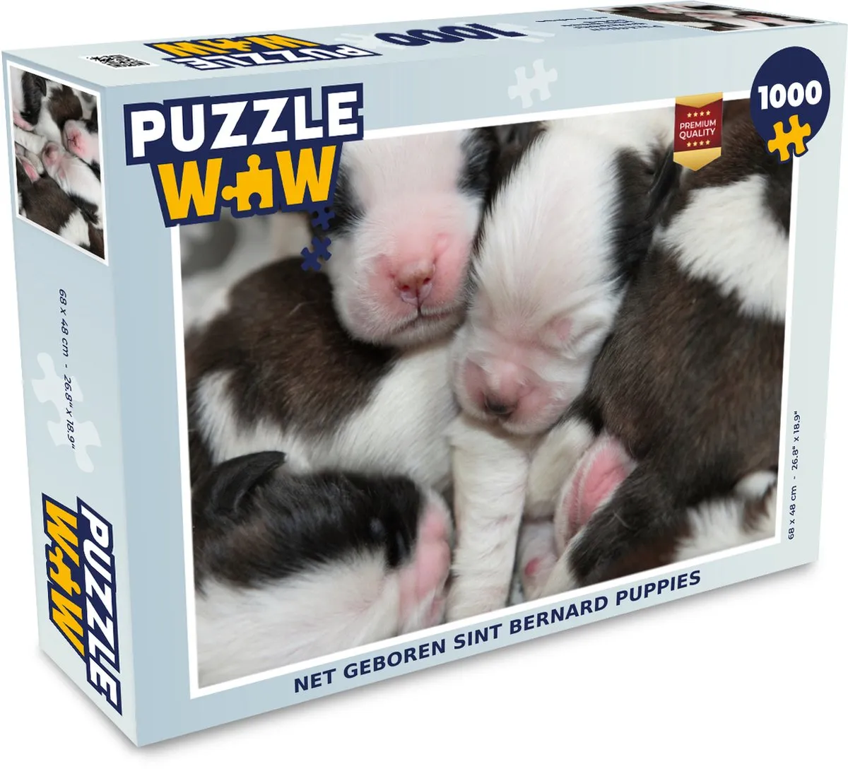 PuzzleWow Net Geboren Sint Bernard Puppy Legpuzzel 1000 Stuks - Multicolor
