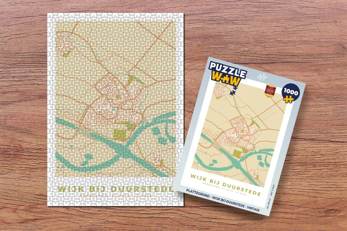 PuzzleWow Wijk bij Duurstede Vintage Legpuzzel 1000 Stuks - Multicolor