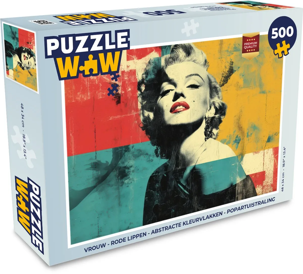 PuzzleWow Vrouw Rode Lippen Legpuzzel 500 Stuks - MPN 8721406847038