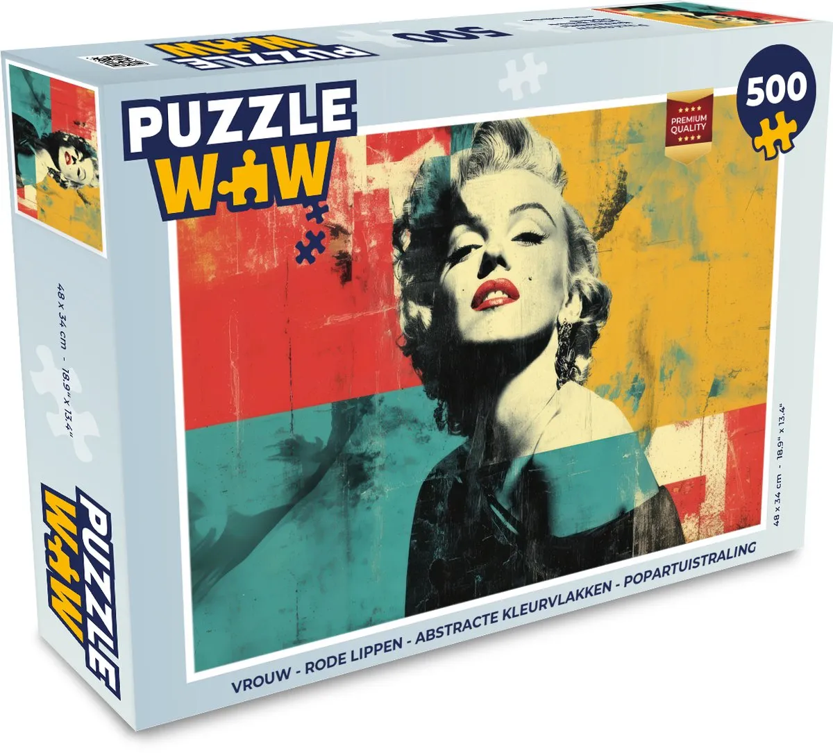 PuzzleWow Vrouw Rode Lippen Legpuzzel 500 Stuks - MPN 8721406847038