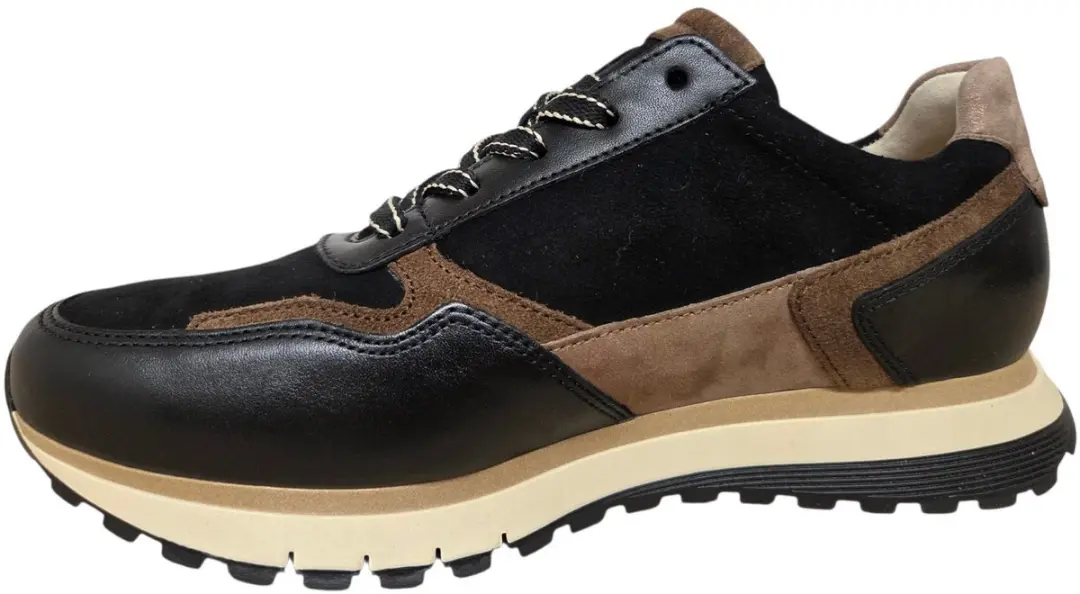 Gabor 6029.01.002 Dames Sneakers - Zwart/Bruin Suede - 38