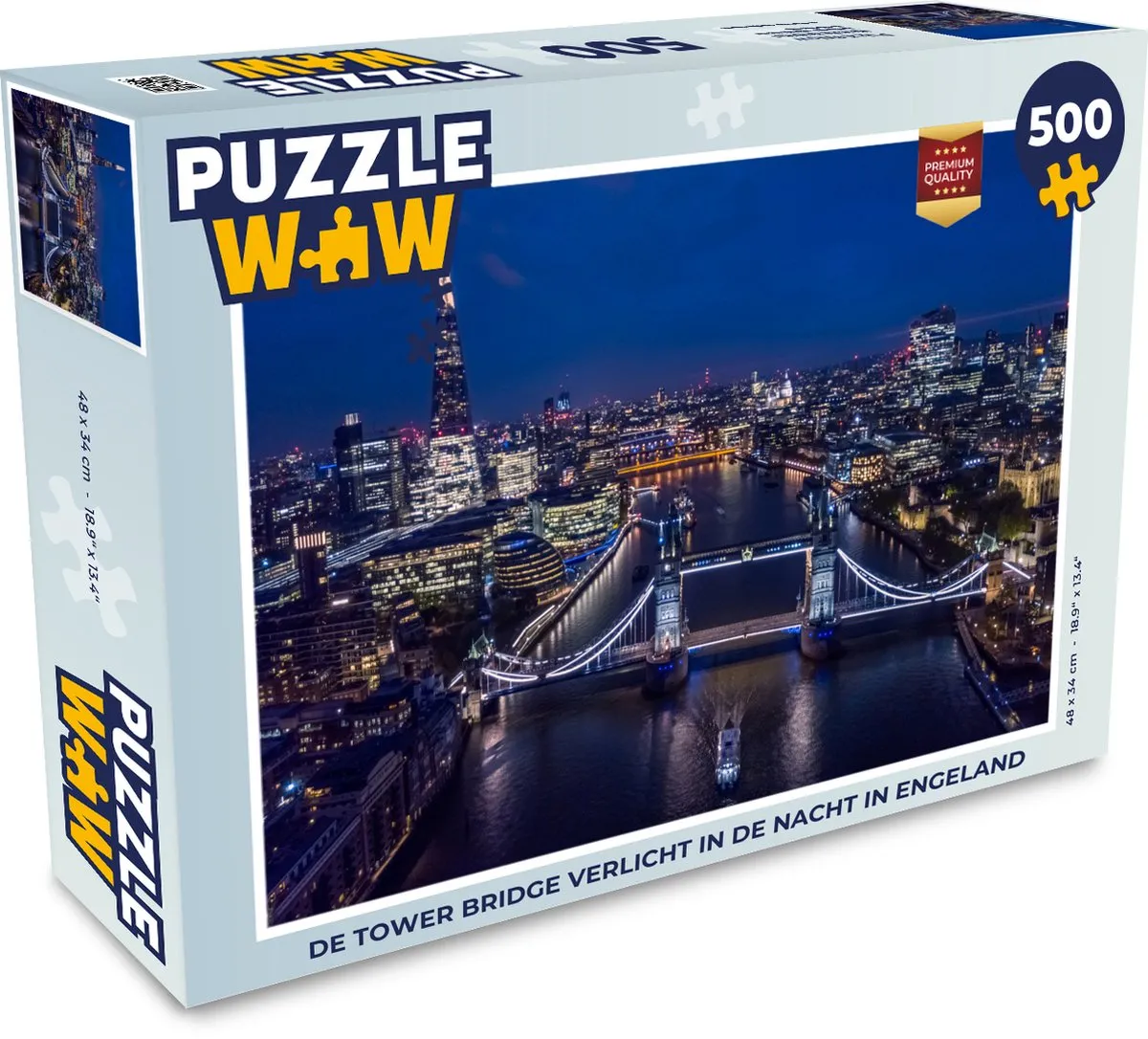 PuzzleWow Legpuzzel Tower Bridge Verlicht 500 Stuks - Multicolor
