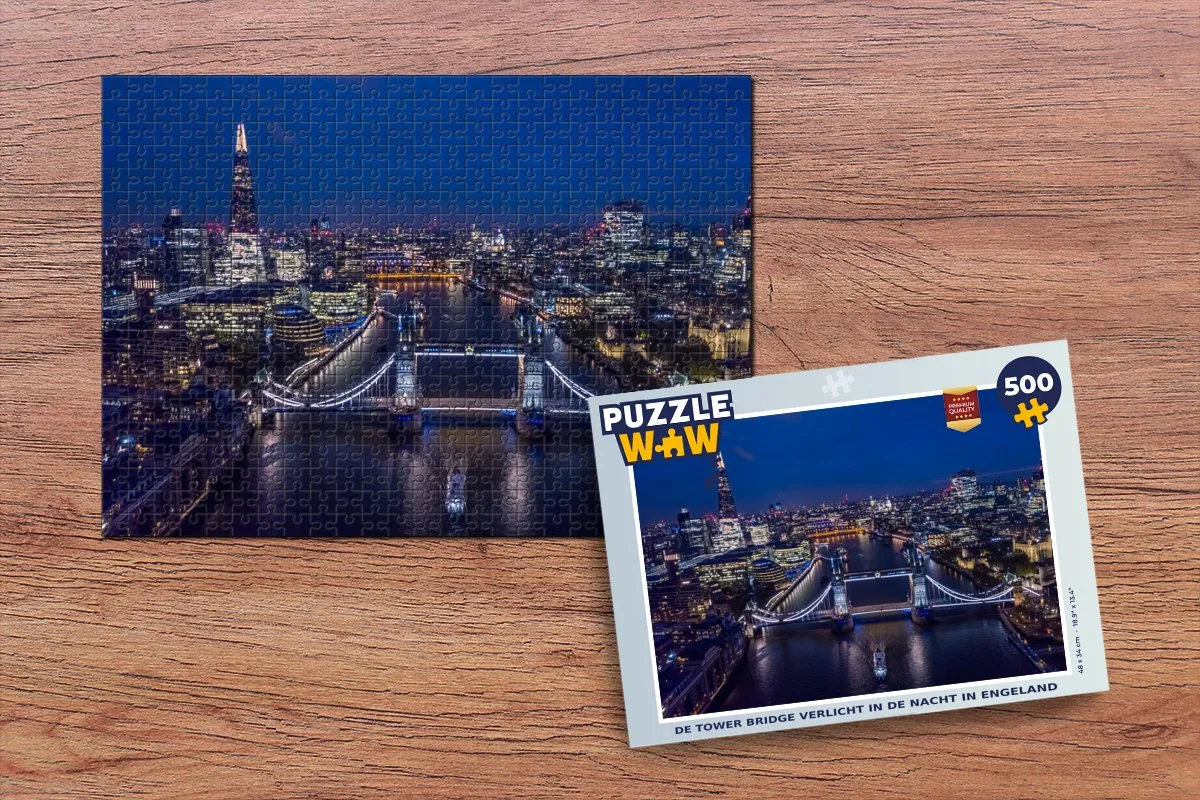 PuzzleWow Legpuzzel Tower Bridge Verlicht 500 Stuks - Multicolor