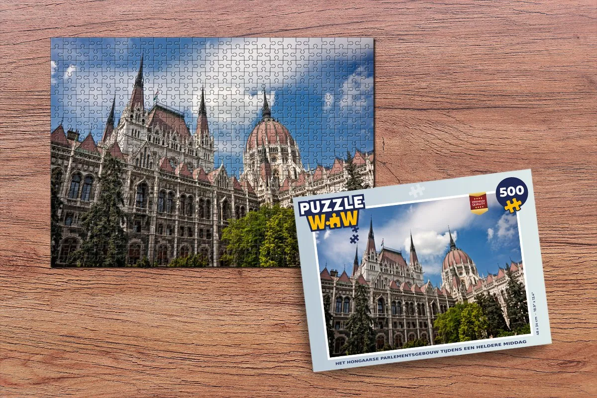 PuzzleWow Het Hongaarse Parlementsgebouw Legpuzzel 500 Stuks - Multicolor