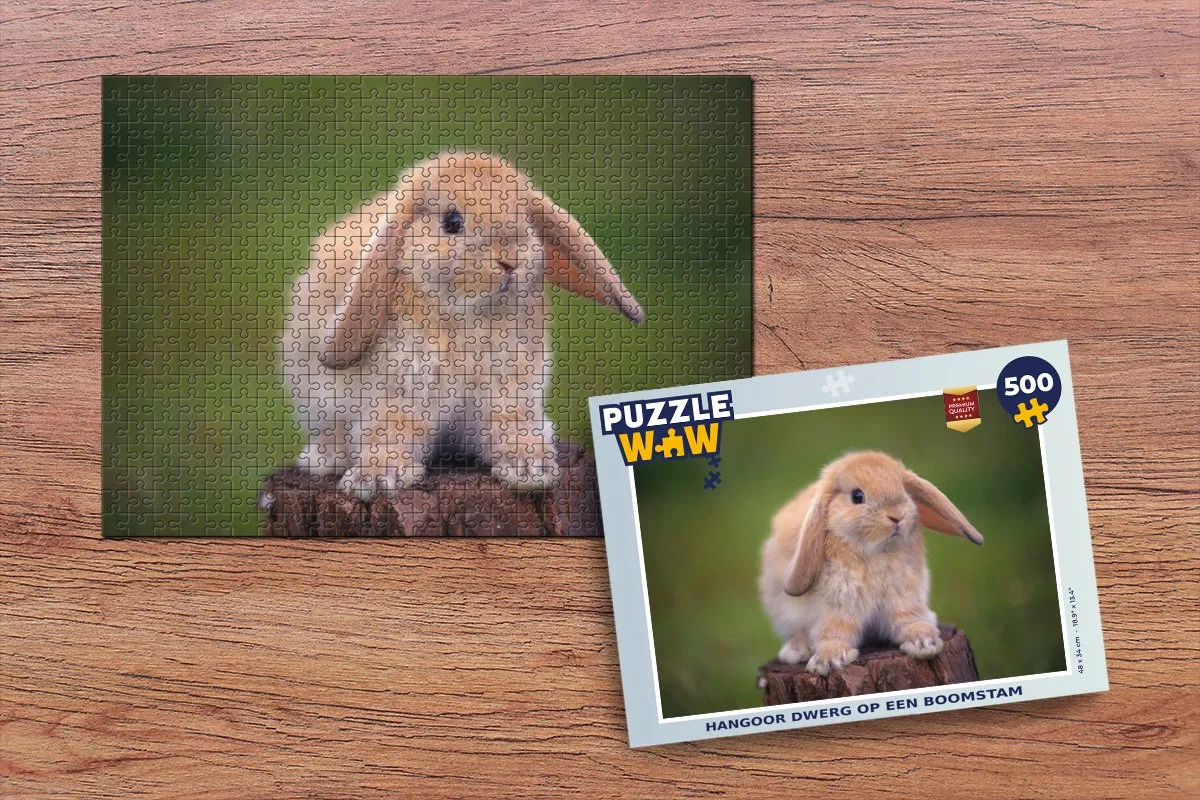 PuzzleWow Hangoor Dwerg Boomstam Legpuzzel 500 Stuks - Multicolor