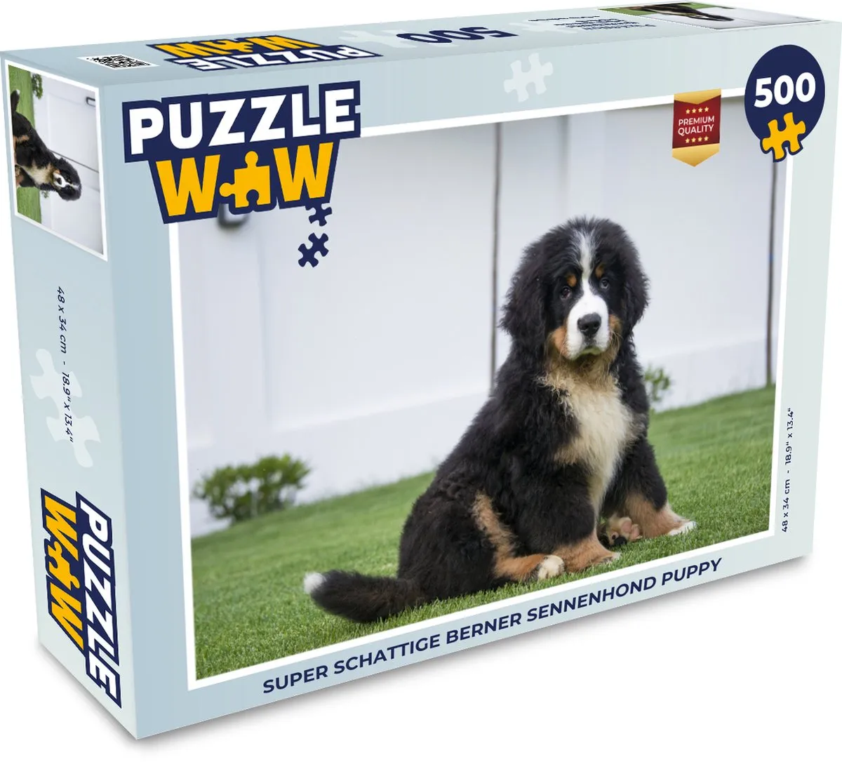 PuzzleWow Berner Sennenhond Puppy Legpuzzel 500 Stuks - Multicolor
