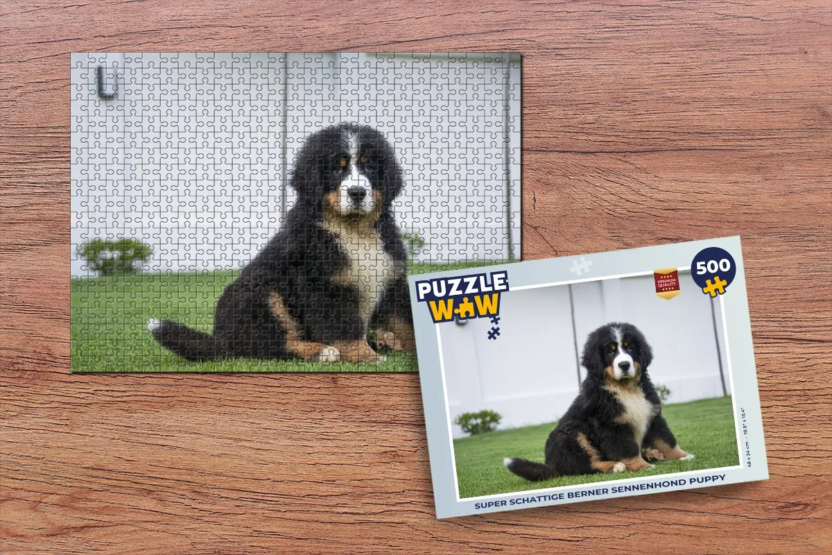 PuzzleWow Berner Sennenhond Puppy Legpuzzel 500 Stuks - Multicolor