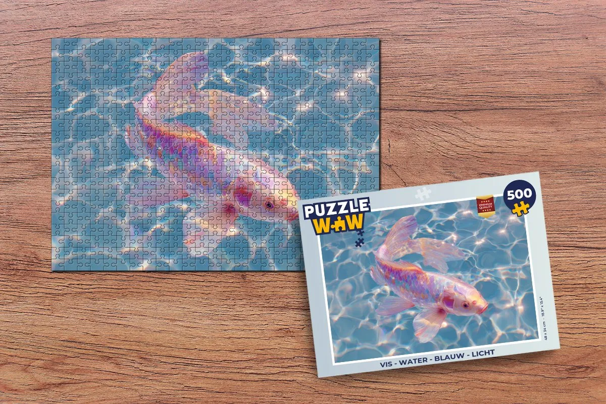 PuzzleWow Vis - Water Puzzel 500 Stukjes - Blauw