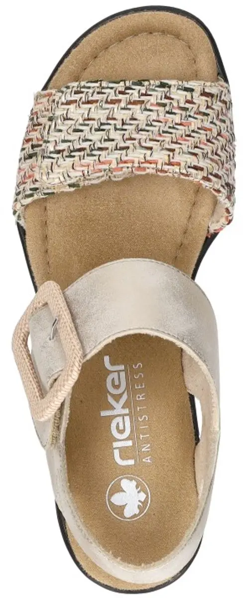 Rieker Sandalen Plat 68172-60 - Beige - Maat 39