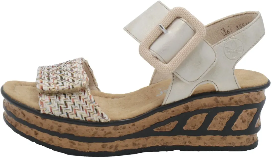 Rieker Sandalen Plat 68172-60 - Beige - Maat 39