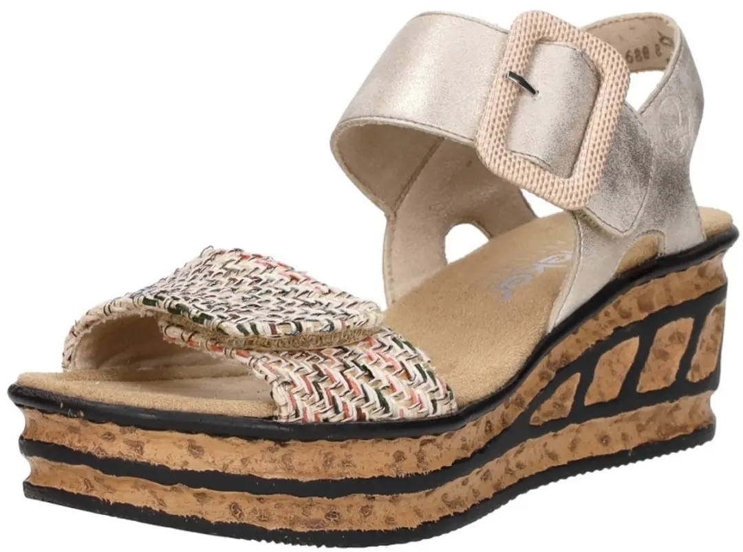 Rieker Sandalen Plat 68172-60 - Beige - Maat 39
