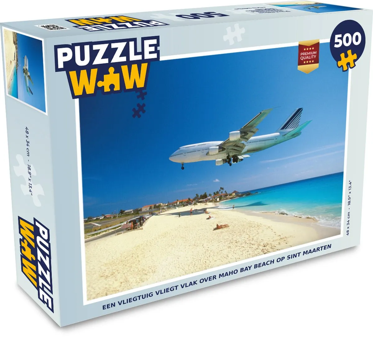 PuzzleWow Maho Bay Beach Legpuzzel 500 Stuks - Multicolor