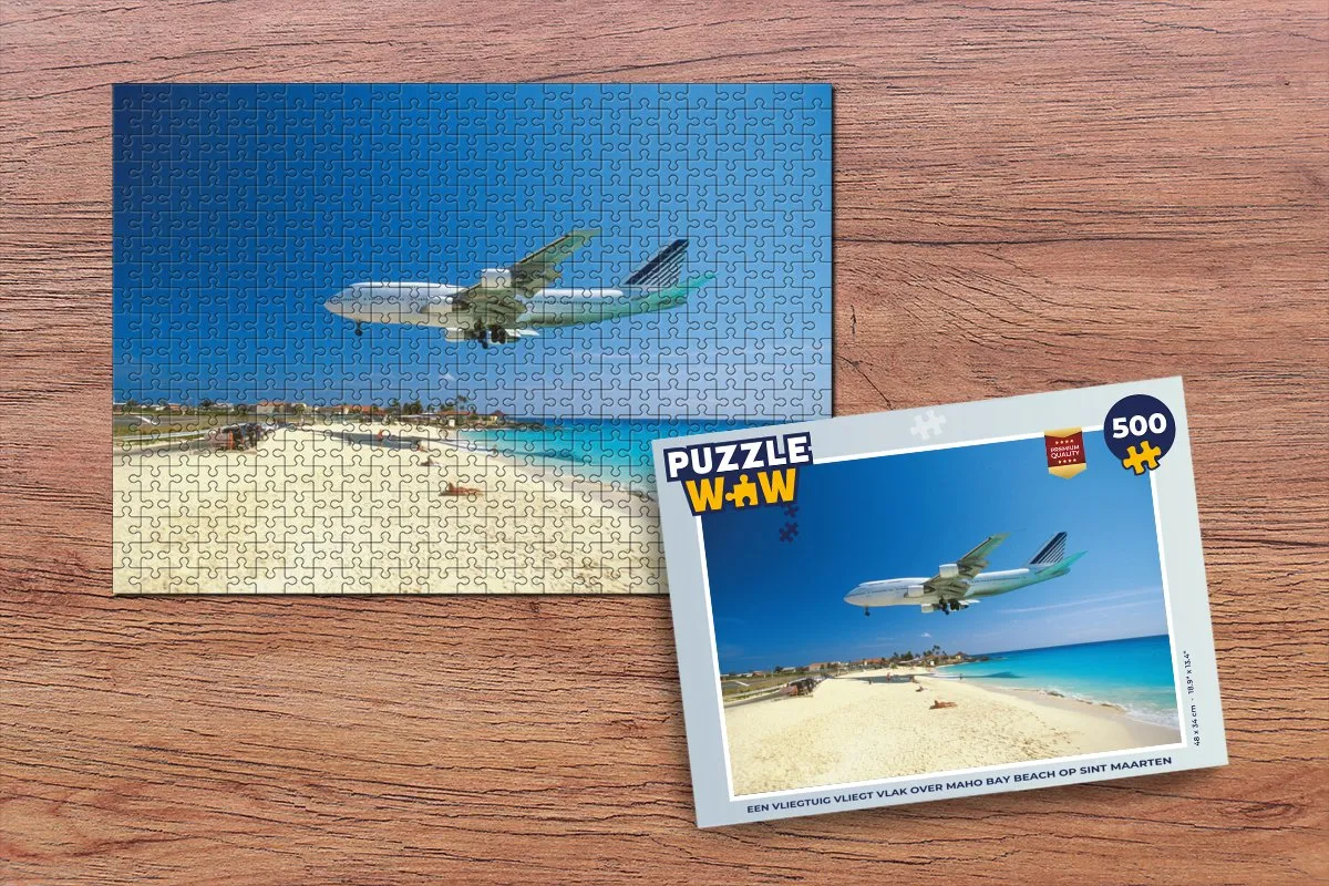 PuzzleWow Maho Bay Beach Legpuzzel 500 Stuks - Multicolor