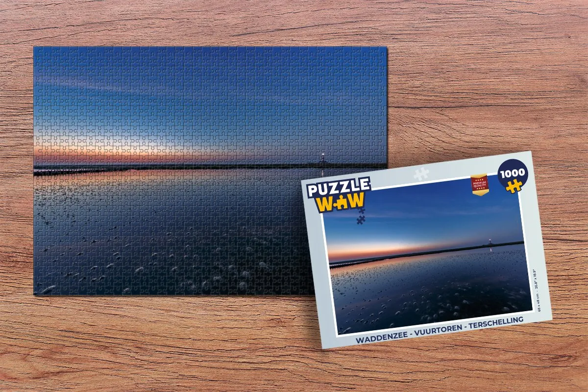 PuzzleWow Waddenzee Vuurtoren Terschelling Legpuzzel 1000 Stuks - Multicolor