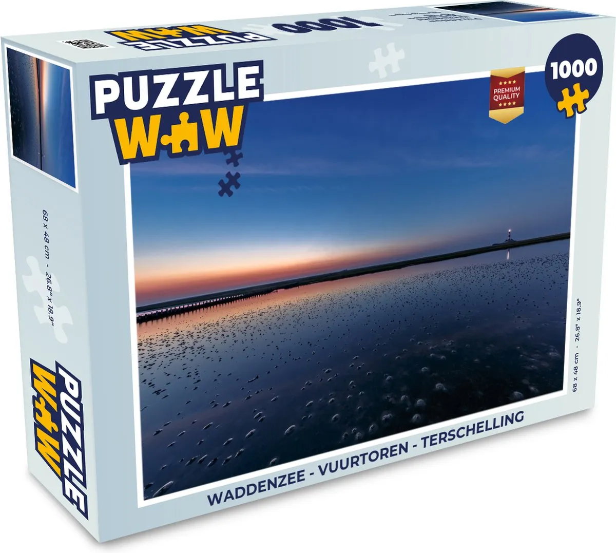 PuzzleWow Waddenzee Vuurtoren Terschelling Legpuzzel 1000 Stuks - Multicolor