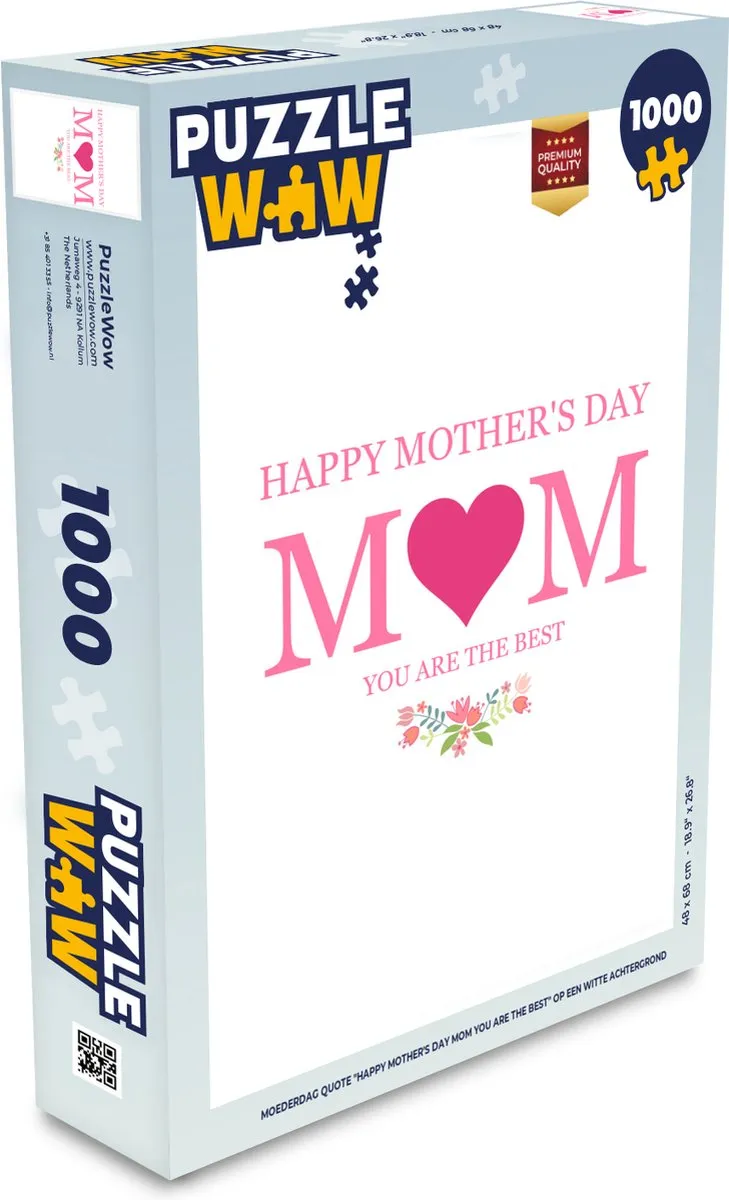 PuzzleWow Legpuzzel Spreuken Mama - 1000 Stuks Multicolor