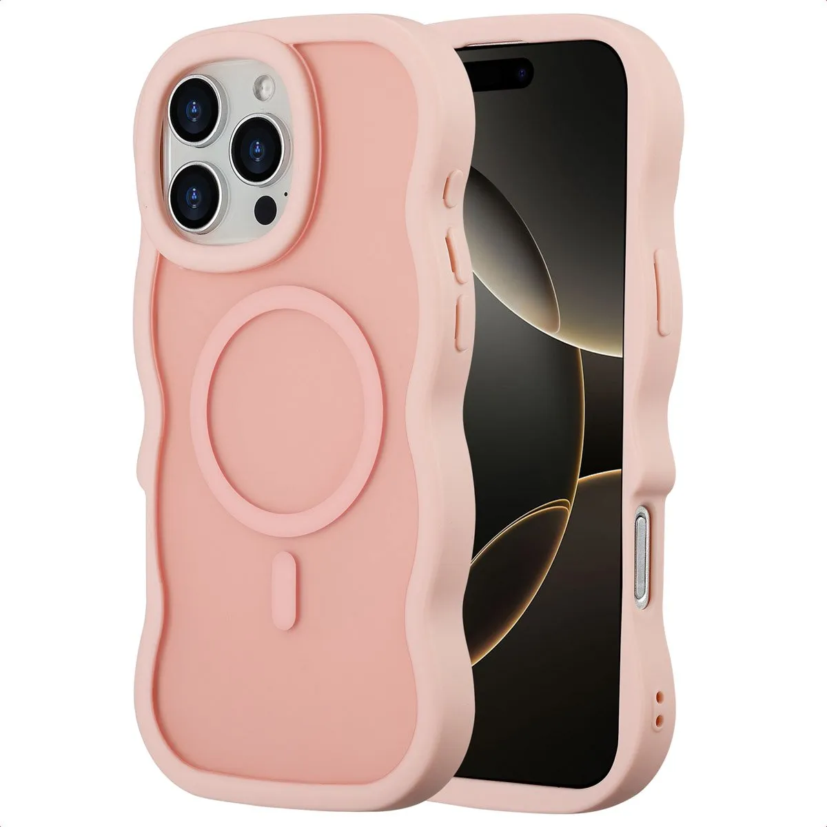Selencia Wavy Case iPhone 16 Pro Max - Roze