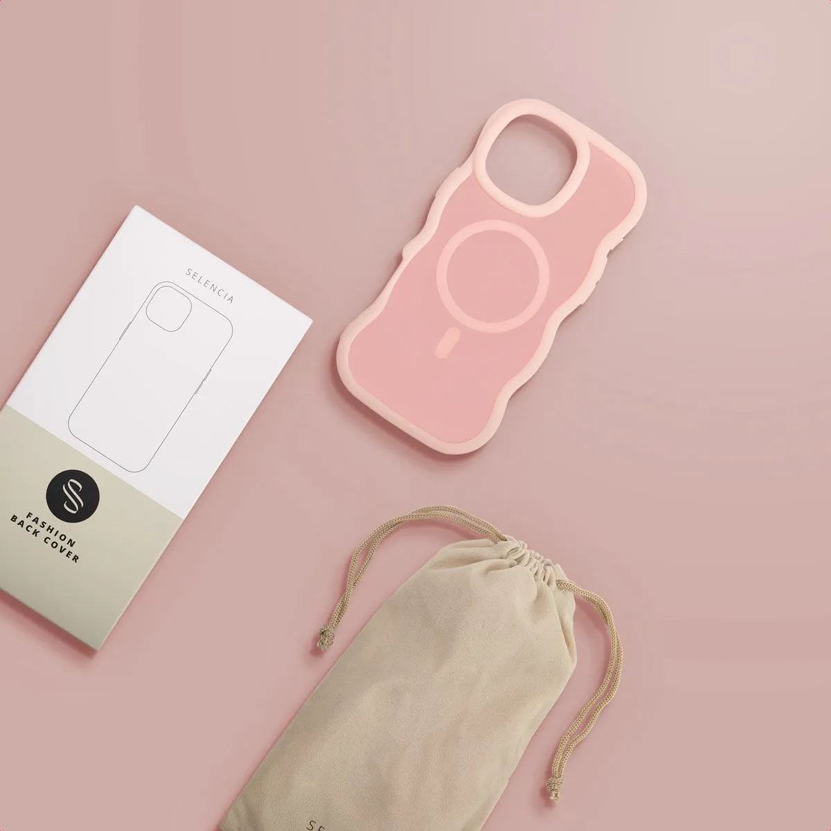 Selencia Wavy Case iPhone 16 Pro Max - Roze