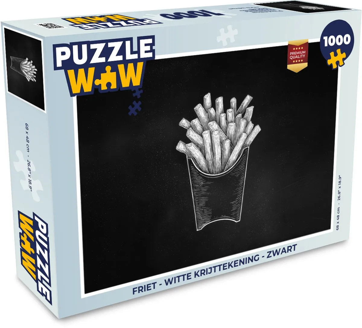 PuzzleWow Friet Legpuzzel 1000 Stuks - Zwart