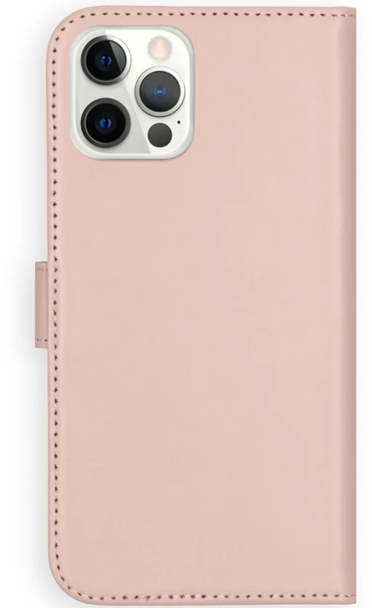 Selencia Hoesje iPhone 12 Pro - Echt Leder Bookcase - Lichtroze - 3 Pasjes