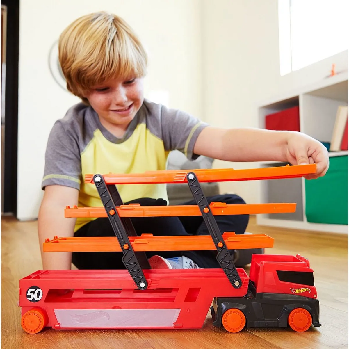 Hot Wheels Mega Transporter Vrachtwagen 1:64 - GHR48 - afbeelding 6 van 6