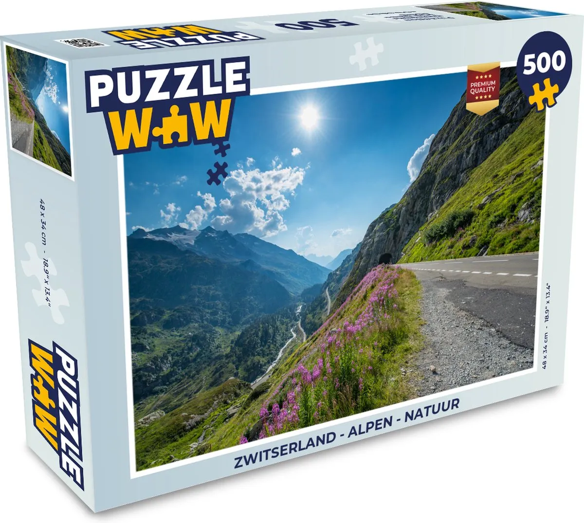 PuzzleWow Alpen Natuur Legpuzzel 500 Stuks - Multicolor