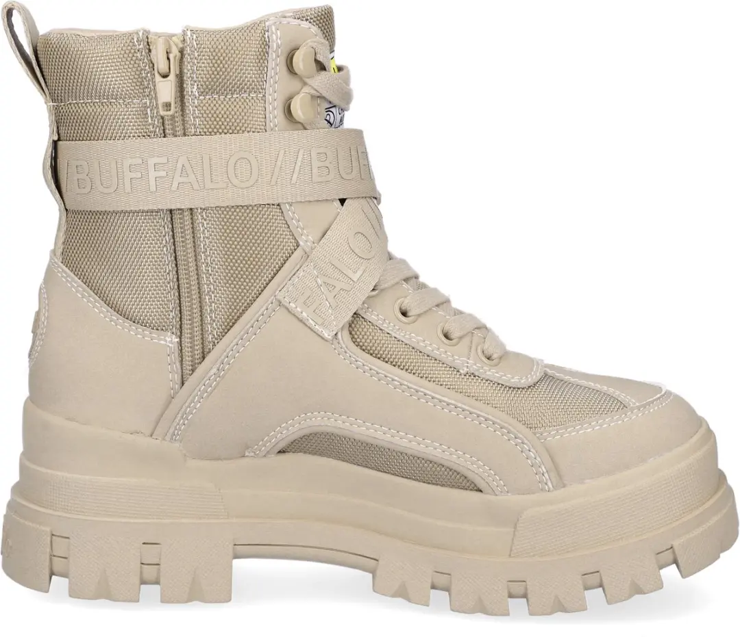 Buffalo Aspha Com1 Dames Veterboot - Beige - Maat 37